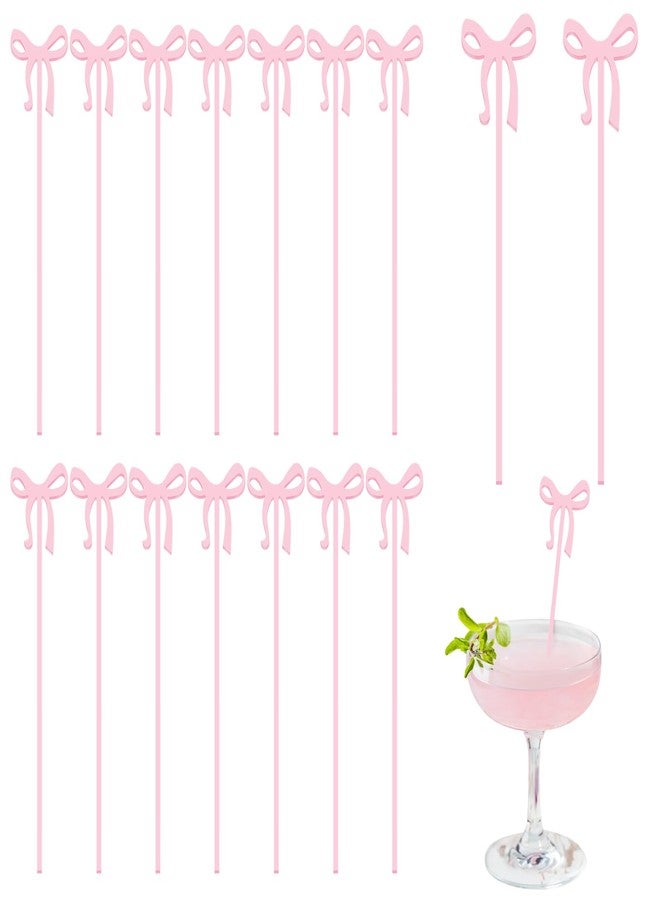 Reallnaive 30 Pack Coquette Bow Acrylic Drink Stirrers Cocktail Stick Swizzle Sticks for Bachelorette Party, Coquette Birthday Party, Girly Ribbon Party - Image 1